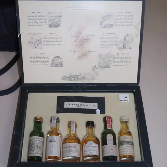 box; 6x Scottish whisky miniatures