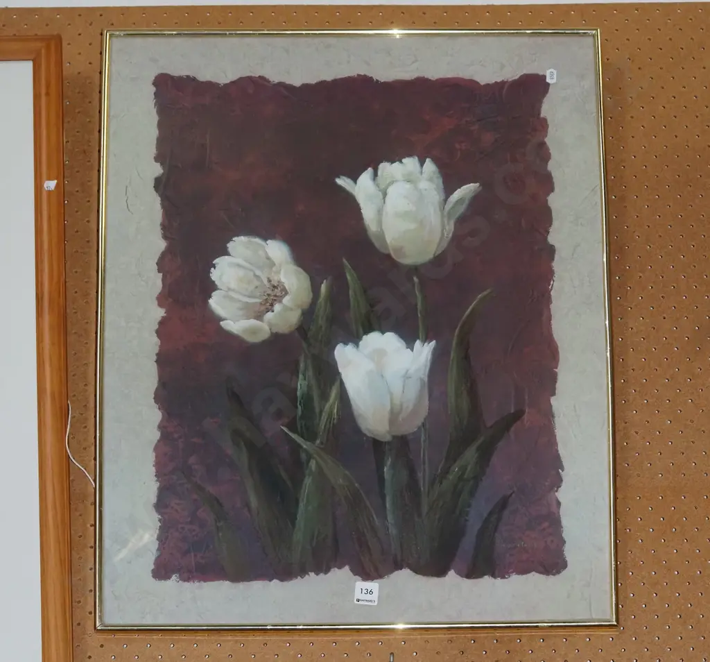 framed acrylic - white tulips Image 1++