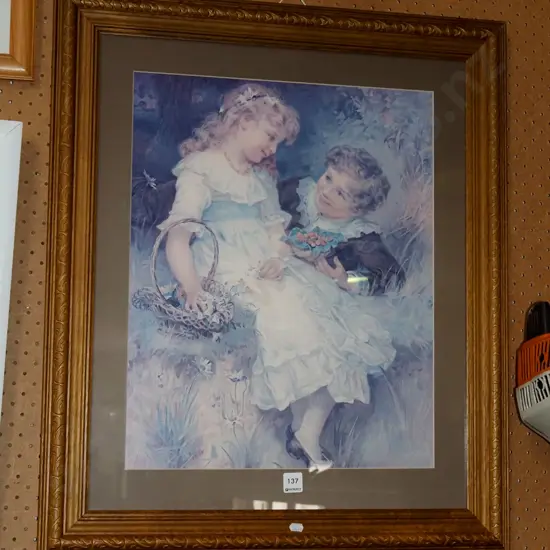 framed print - young girl and boy