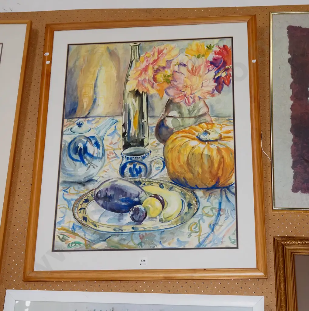 framed watercolour - still life table setting Image 1++