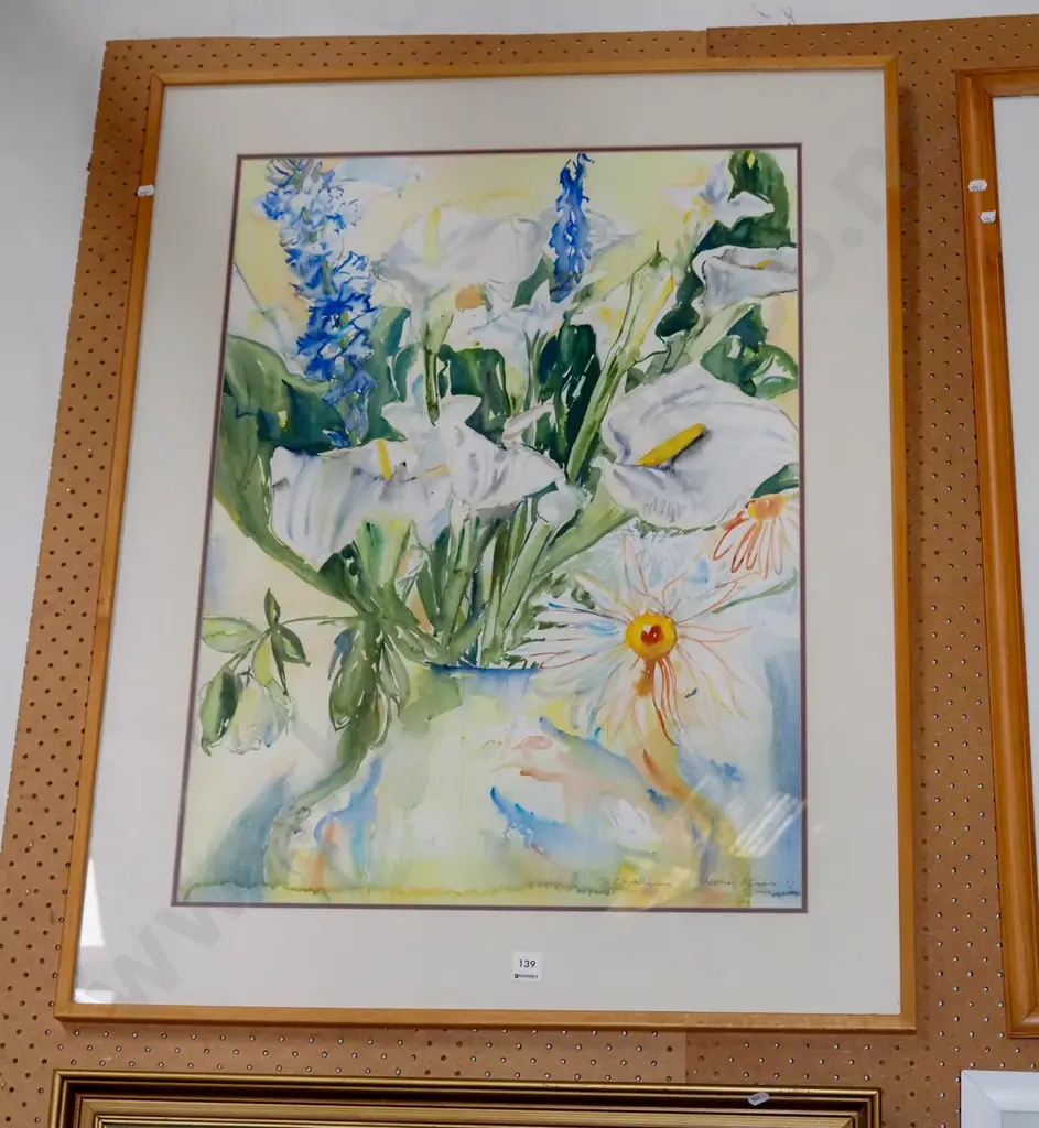framed watercolour -  still life flowers Image 1++
