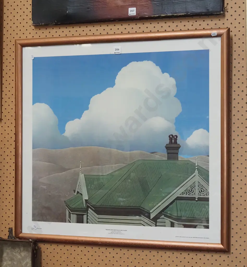 framed Brent Wong print - building and clouds Image 1++