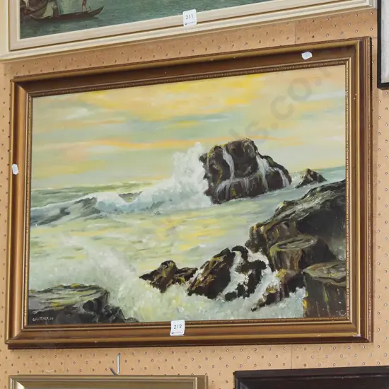 framed oil - seascape