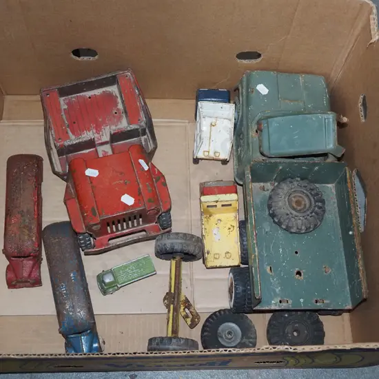 box; restorers toy trucks and cars