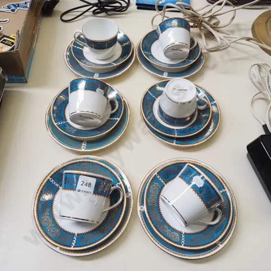 6x Elizabethan hand decorated trios