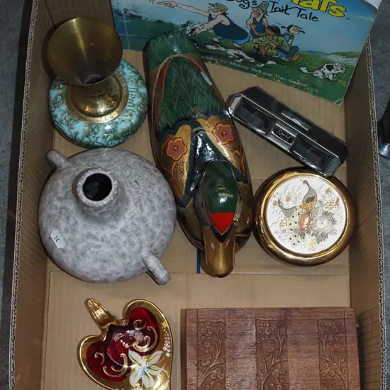 box; Footrot Flats book, opera glasses, trinket box etc