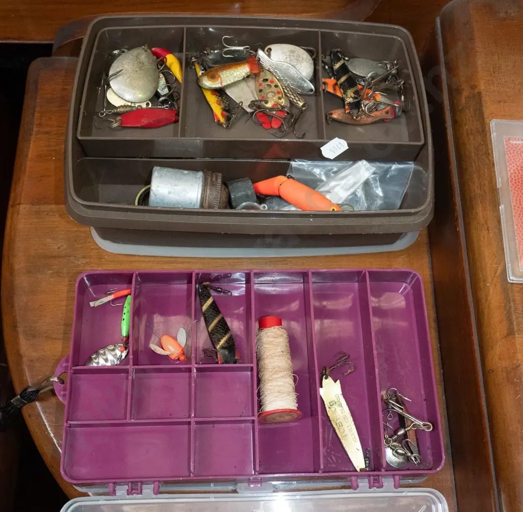 2x tackle boxes; lures, hooks etc Image 1++
