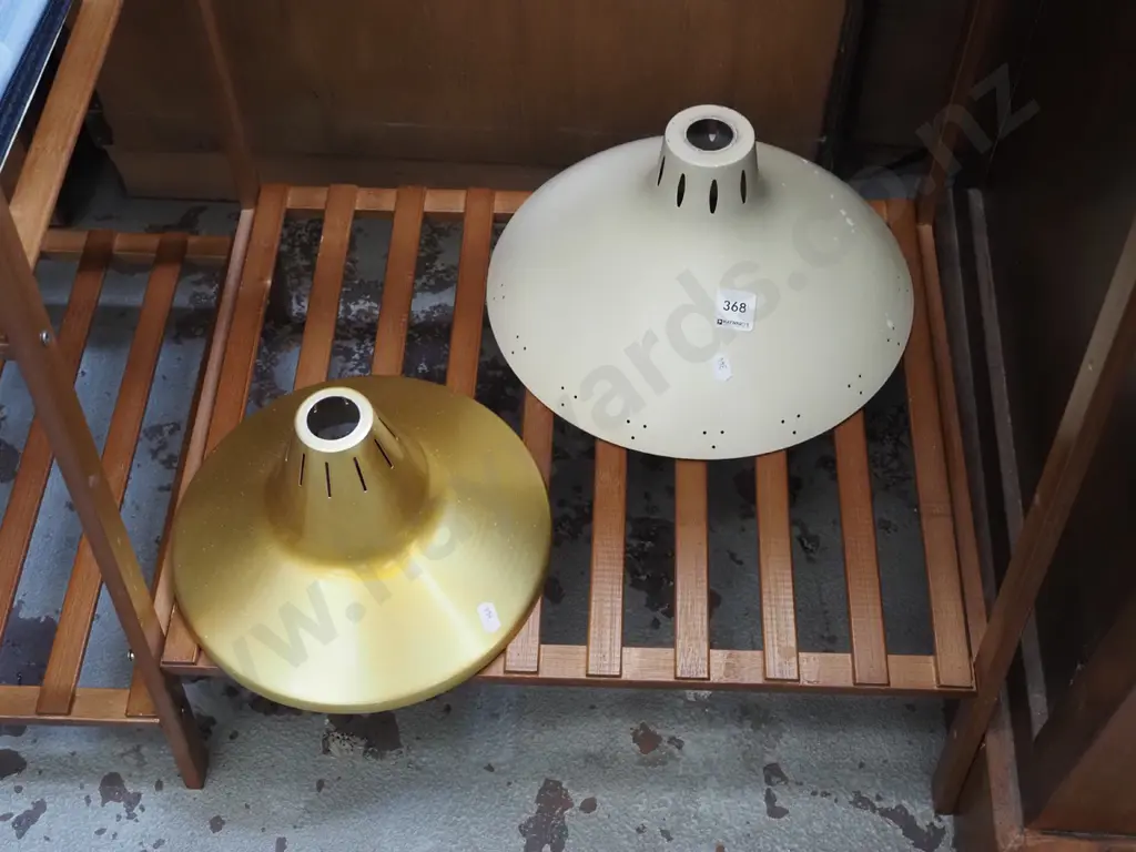 2x spun alumium light fittings Image 1++