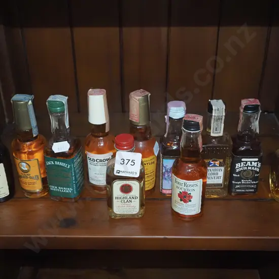 various whisky spirit miniatures