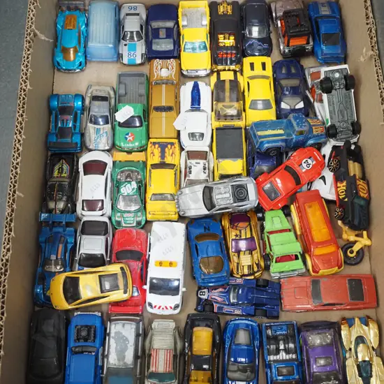 box of model vehicles