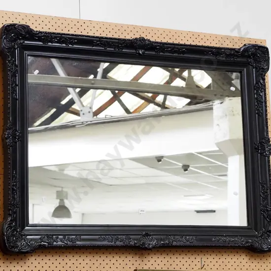 ornate black framed wall mirror 