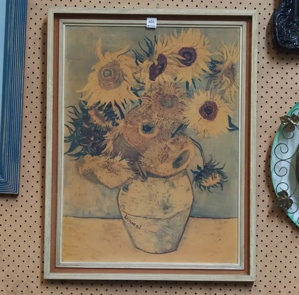 framed van Gogh print - sunflowers Image 1++