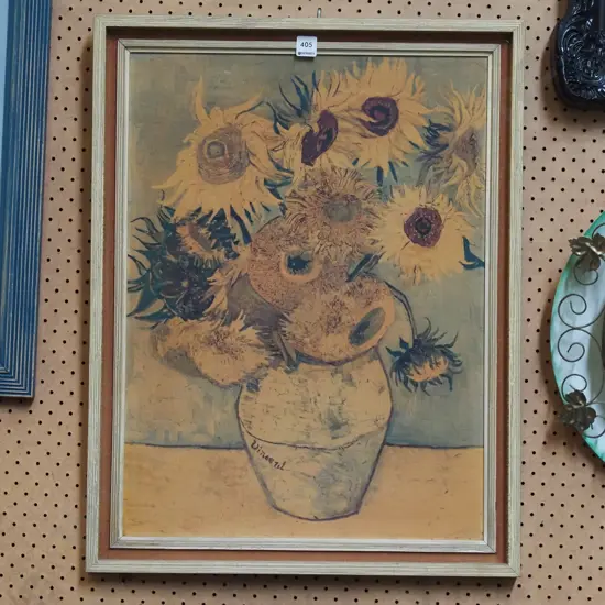 framed van Gogh print - sunflowers