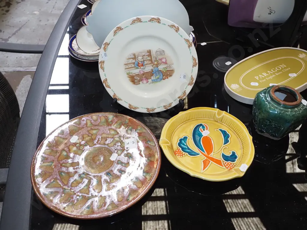 bunnykins plate, ashtray, studio pottery plate Image 1++