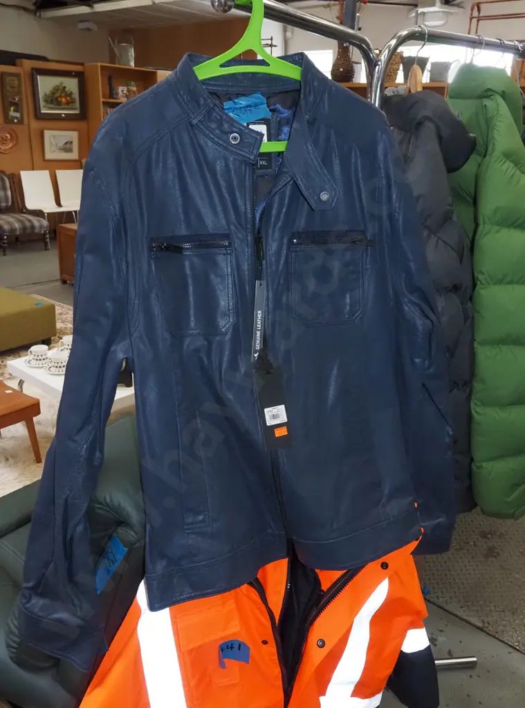 XXL blue leather jacket Image 1++