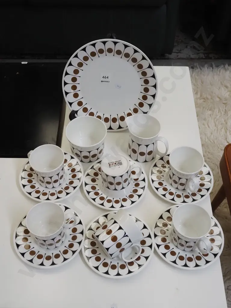 Hostess tableware black velvet 15 piece coffee set Image 1++