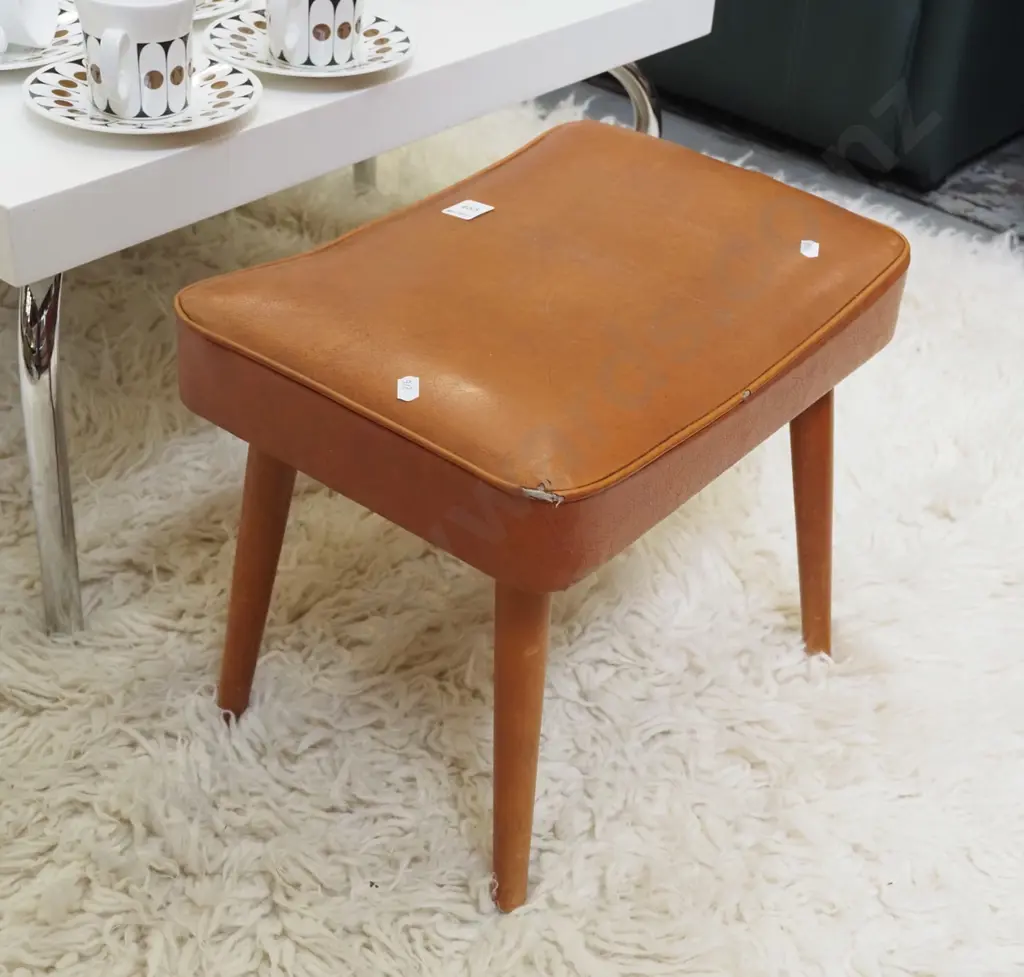 brown vinyl top stool Image 1++