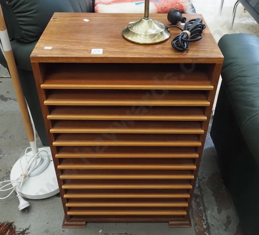 small mahogany stationery organiser with 12 pull out trays H690 W440 D270 Image 1++