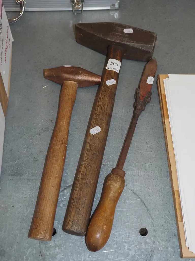 vintage soldering iron, copper hammer, heavy hammer Image 1++