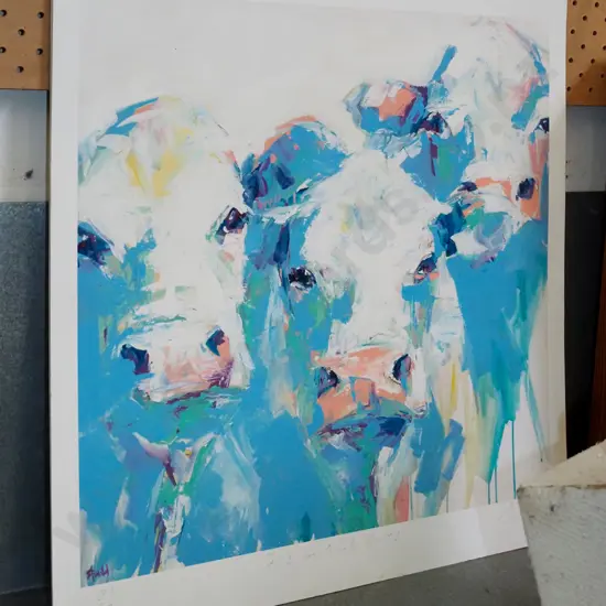 illegible signature - unframed ltd edition print 21/50 - girls in white dresses