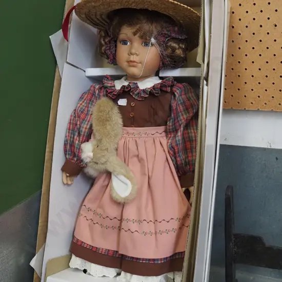 boxed Hillview Lane porcelain display doll