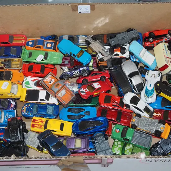box of die cast toy vehicles