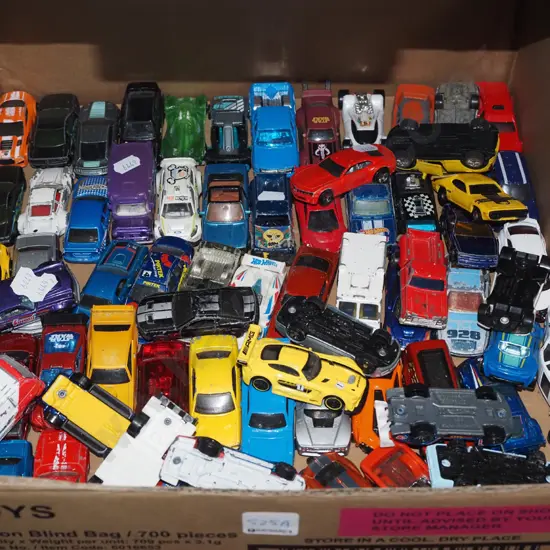 box of die cast toy vehicles