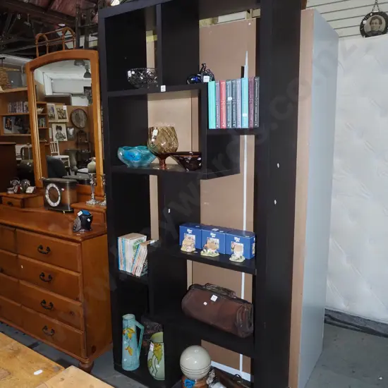 modern mdf faux wood veneer bookcase H885 W900 D285