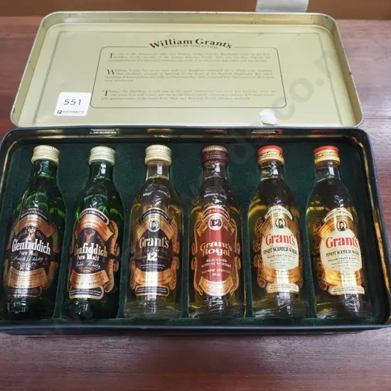 presentation case of whisky miniatures