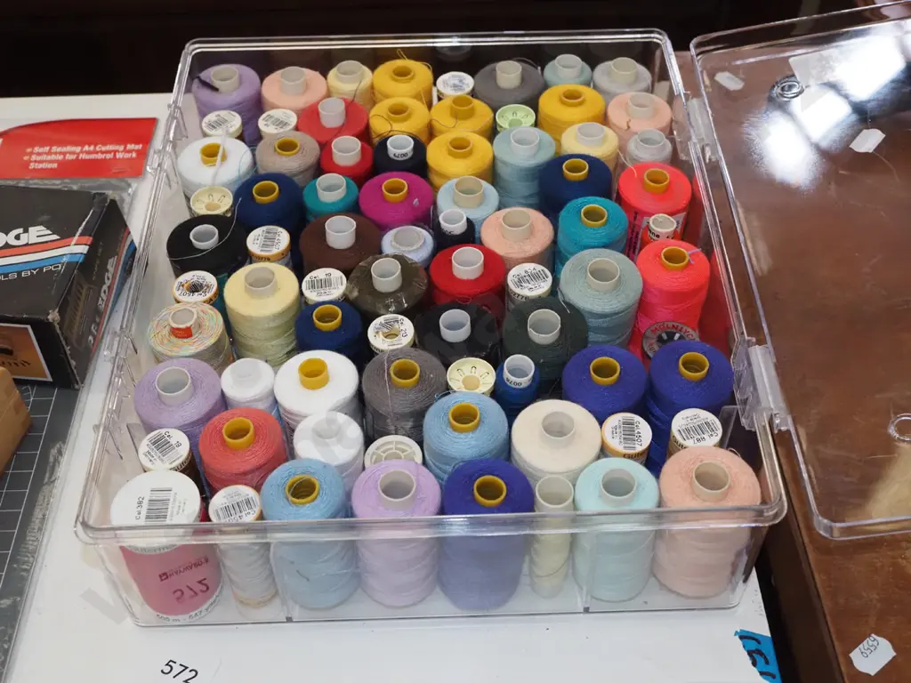 plastic container of threads Image 1++