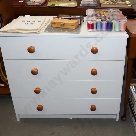 mdf white painted 4 drawer lowboy H750 W790 D400