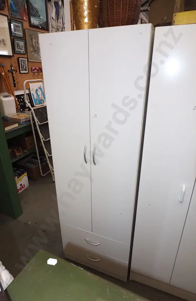 mdf white melteca 2 door laundry cupboard H1820 W600 D525 Image 1++