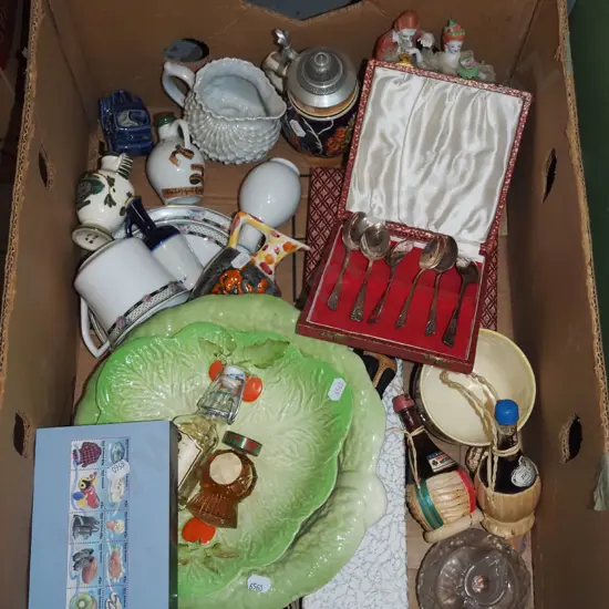 box; plates, figurines, spirit minatures etc
