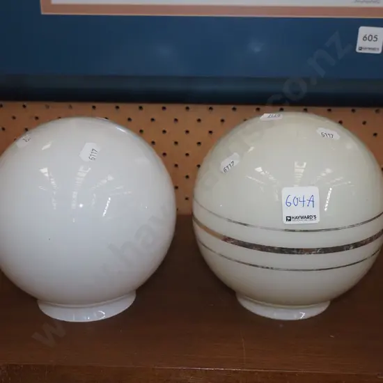 2x glass globe light shades