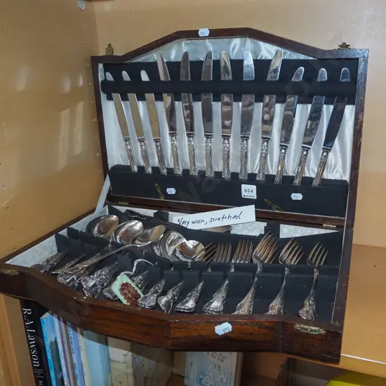 canteen of Rodd cutlery - scratched and worn