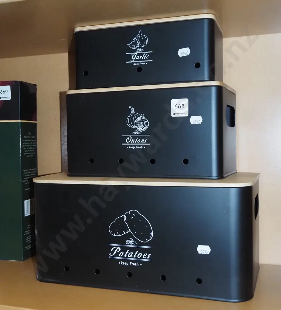 storage containers - garlic, onions, potatoes Image 1++