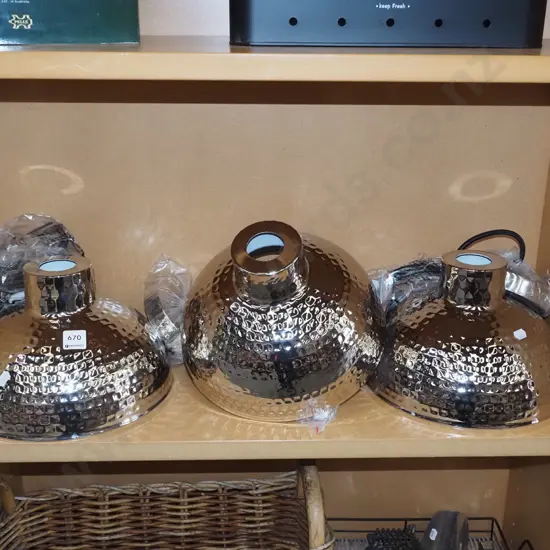 3x chrome light fittings