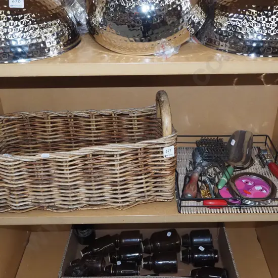 shelf basket, kitchen utensils etc