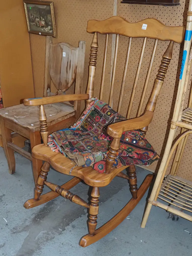 wooden rocking chair Image 1++