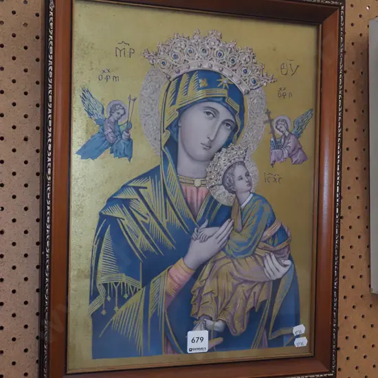 framed religious print