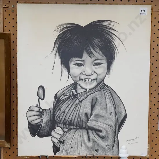 unframed print - foxing