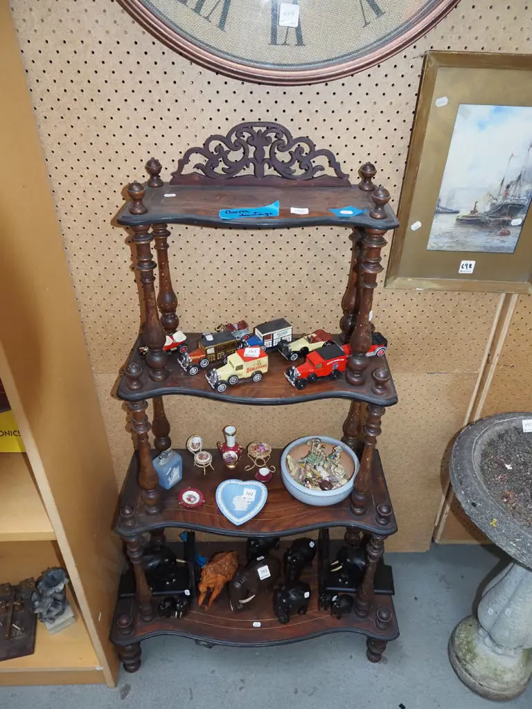 Victorian mahogany 3 tier what not - some borer Image 1++