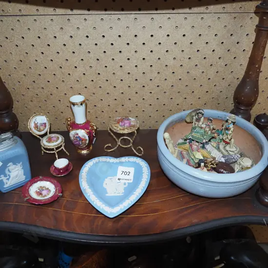 mud figurines, jasperware, Limoges etc