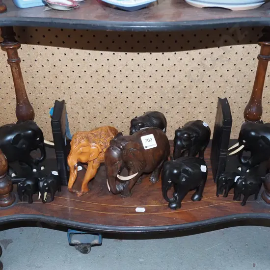 assorted elephants - all but 1 having missing trunks or damage 