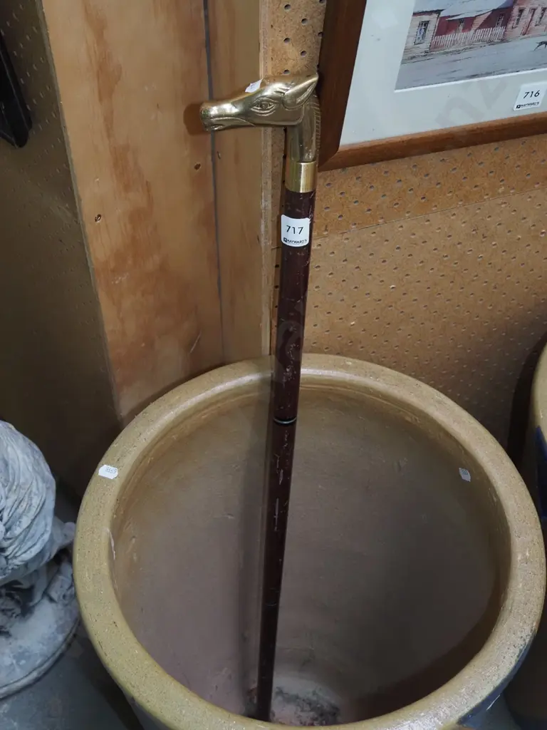 brass handled walking stick Image 1++