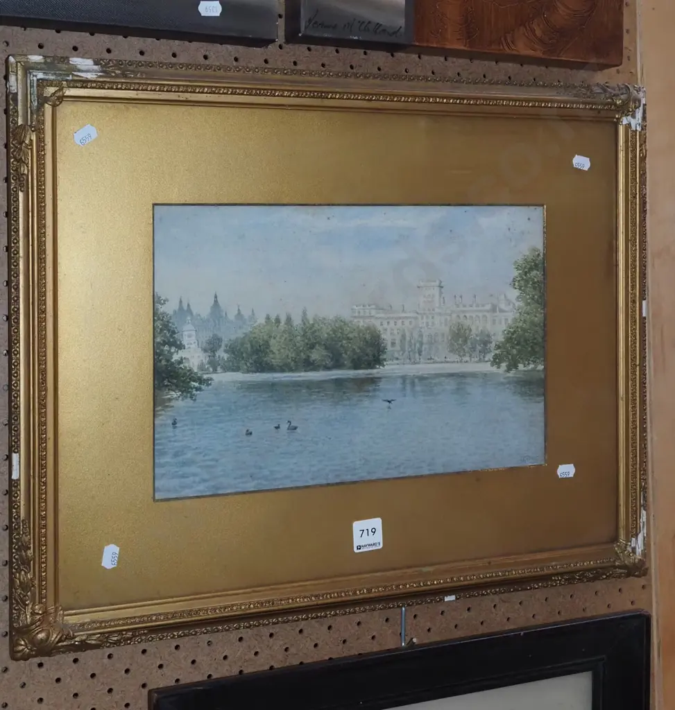 framed print- lake - damage/foxing Image 1++