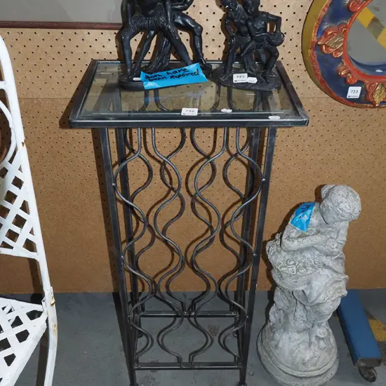 metal and glass top wine rack/stand