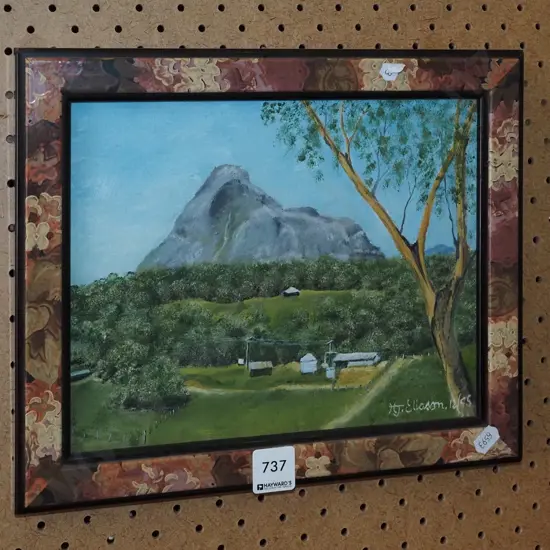 framed oil on board - landcaspe