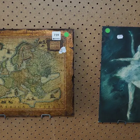 unframed oil - ballerina, reproduction print - green dots