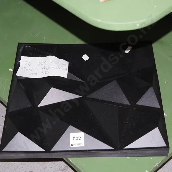24x 300x300 black plastic asymetrical wall tiles
